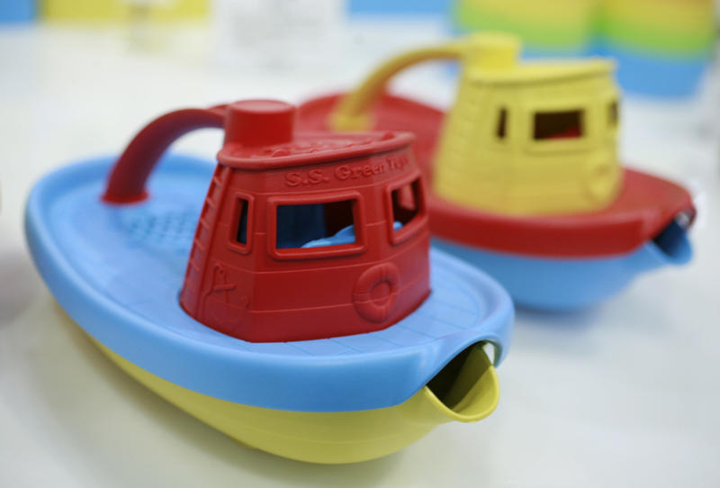  Green Toys, a San Francisco-based company, makes its toy tugboats from recycled plastic milk containers that are free of BPA, PVC and phthalates. Mark Lennihan / AP