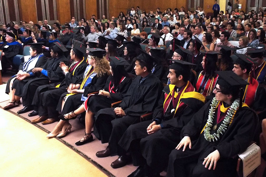 Students at diploma ceremony