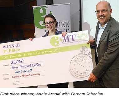 Annie Arnold receiving award with Farnam Jahanian