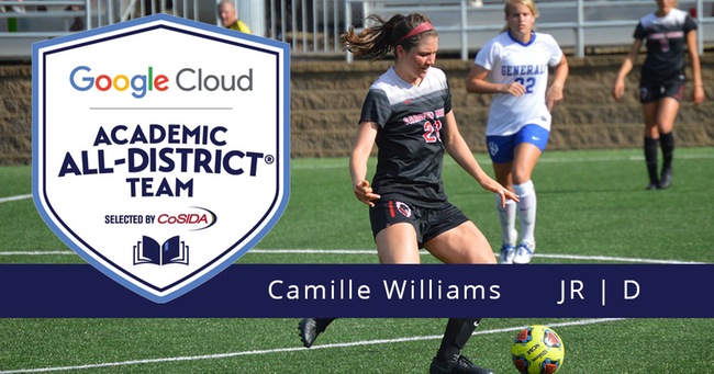 Camille Williams on soccer field