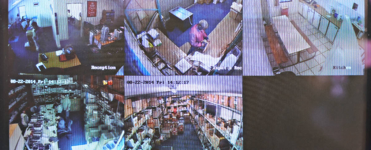 Stock image of surveillance camera footage.