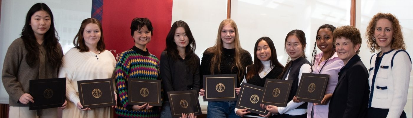 Left to Right: Katy Yu, Colleen Moosman, Lucia Shen, Adrian Shin, Sophie Peirano, Trish Nhan, Joyce Lee, Amanawit Assefa, Audrey Kurth Cronin, Emily Half