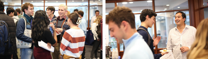 slideshow image- students at CMIST's Politics and Pie event