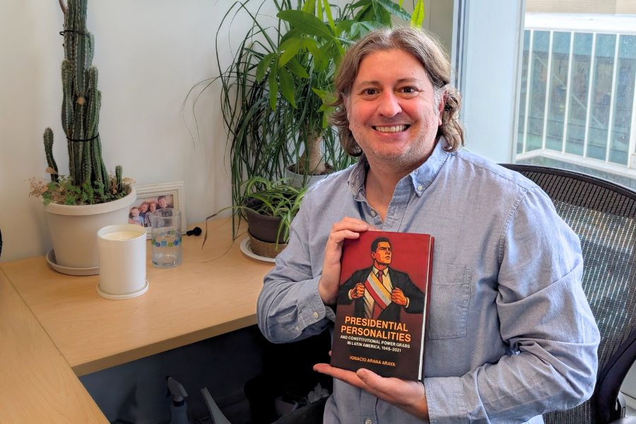 Ignacio Arana Araya with his book Presidential Personalities and Constitutional Power Grabs in Latin America, 1945-2021