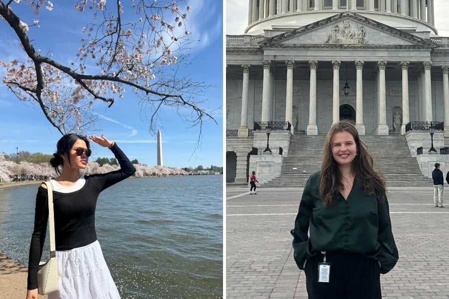 left to right: Selena Eng and Siena Macauly in Washington, DC
