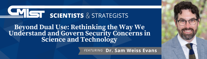 CMIST Scientists & Strategists Event: April 16th with Sam Weiss Evans