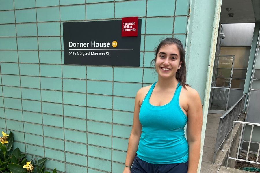 Aleksaundra outside of Donner House