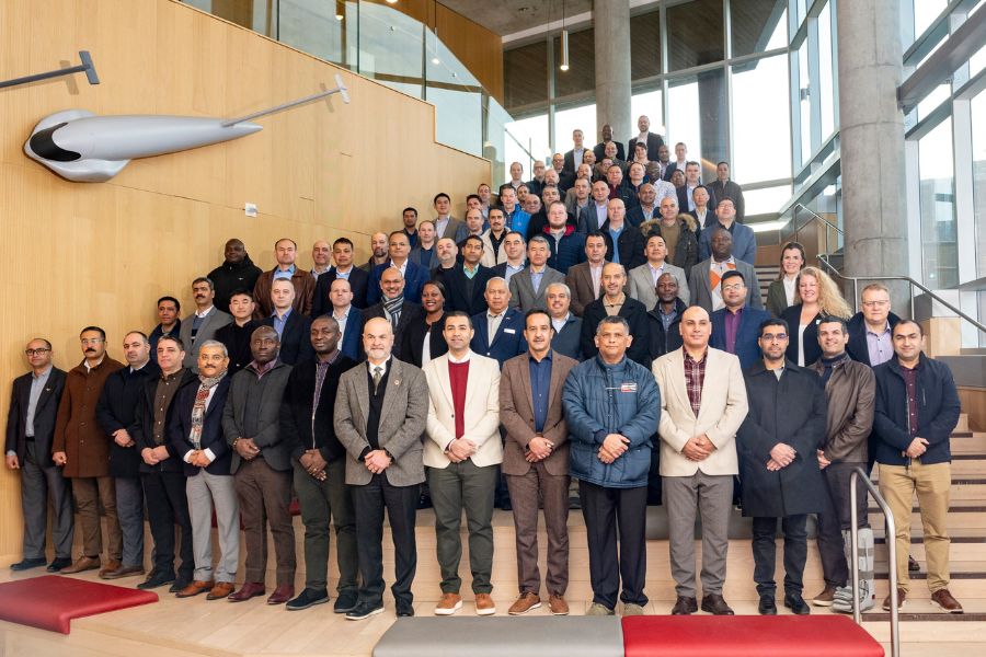 Officers from the International Fellows Program of the United States Army War College pose for a group photo
