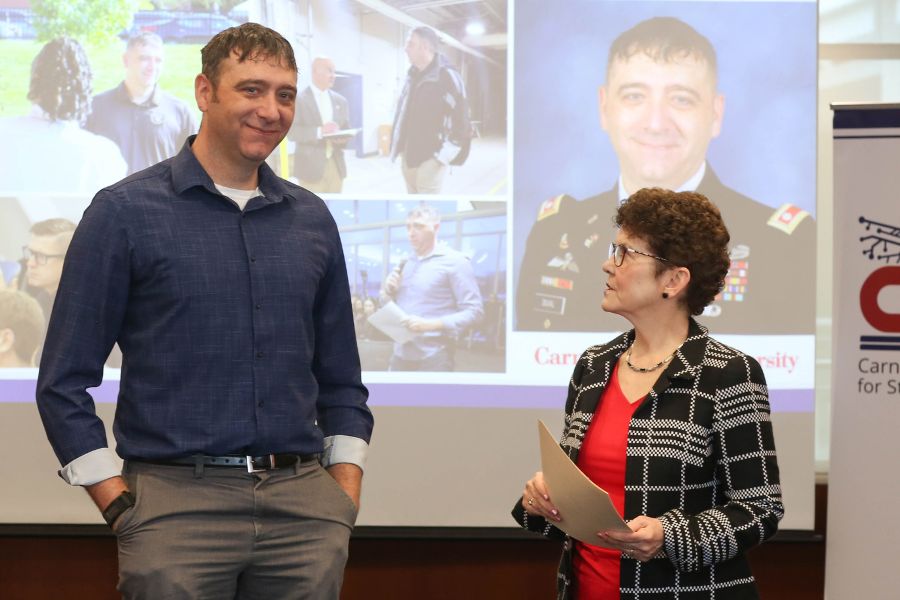 Lieutenant Colonel Michael Duval and CMIST Director Audrey Kurth Cronin