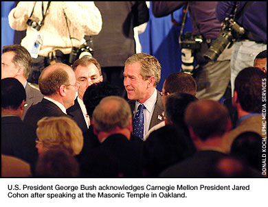 President George Bush acknowledge Dr. Cohon at UPMC