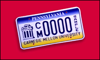 License plate for the alumni