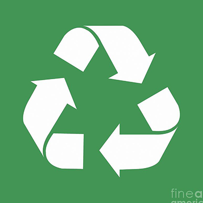a photo of the recycling symbol