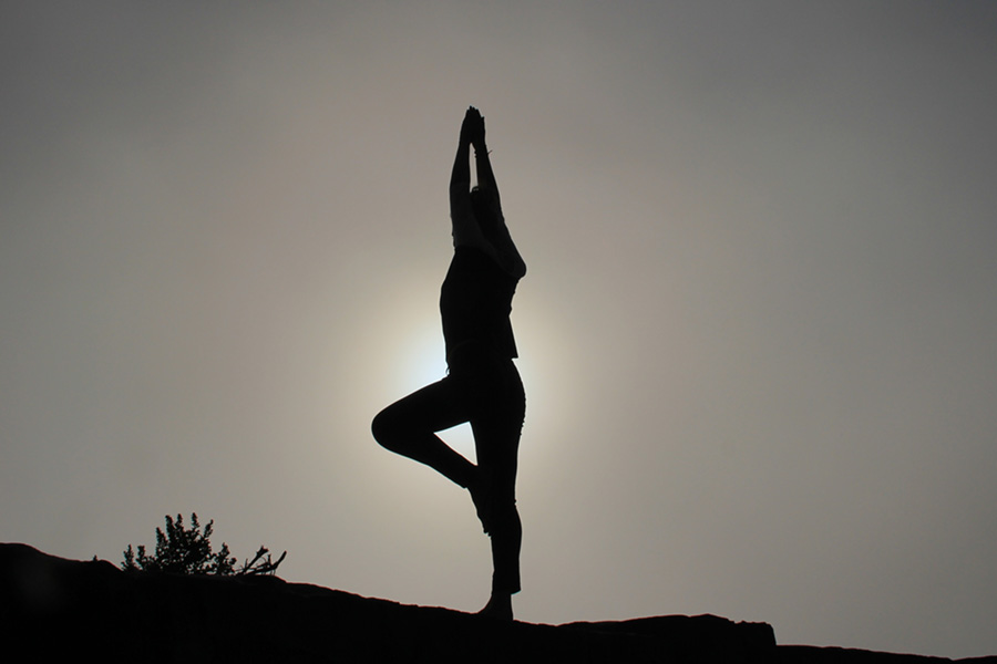 Yoga outside.