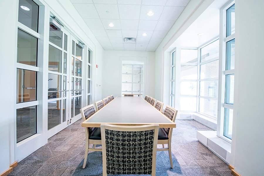 Photo of the Caffee Room from the end of the conference table