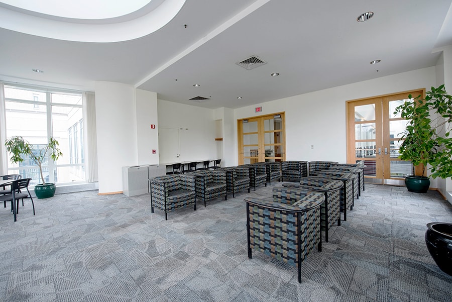 Photo of the Danforth Lounge showing the two entrance doors