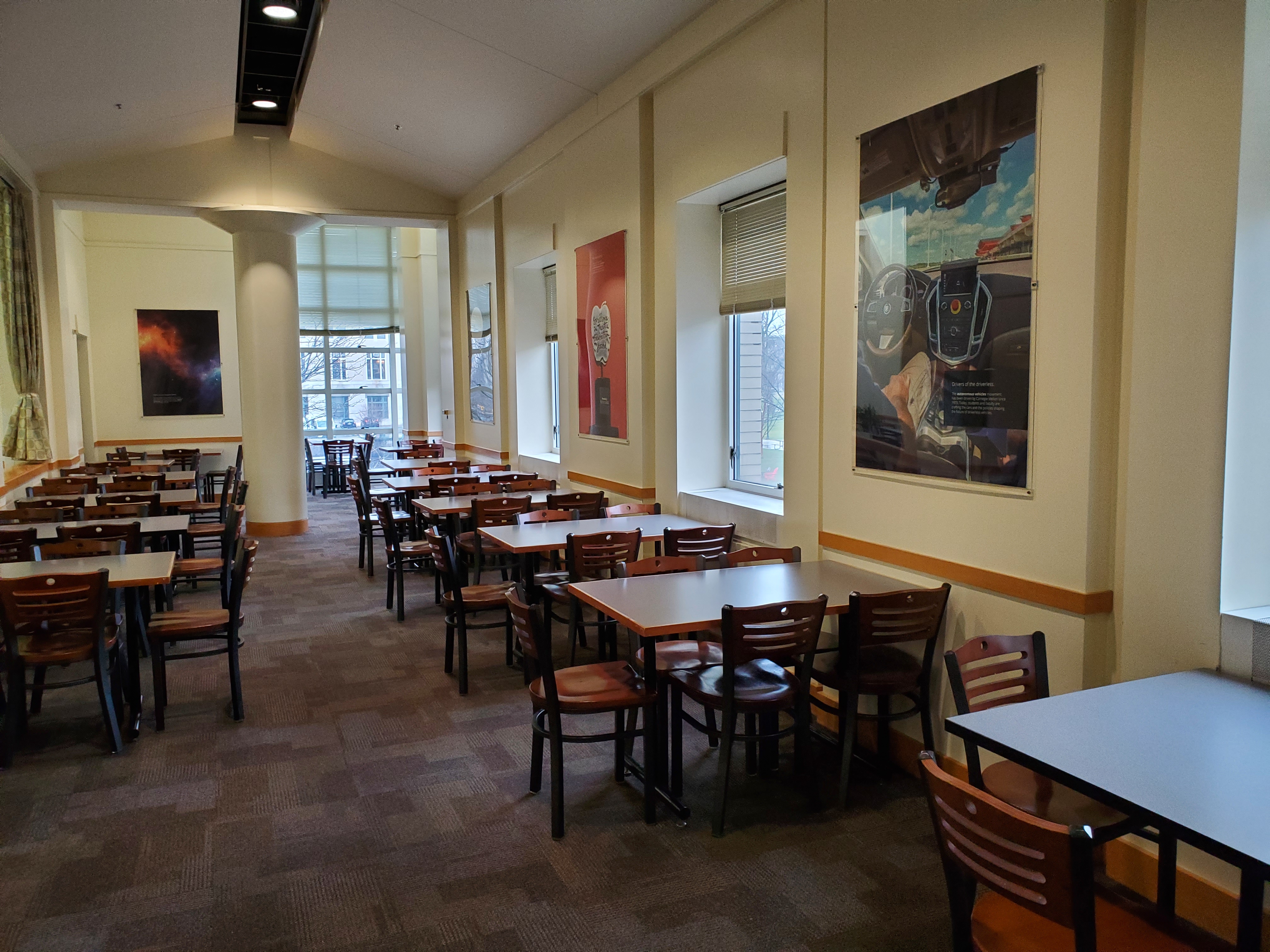 Photo of the Foster Room featuring cafeteria style seating