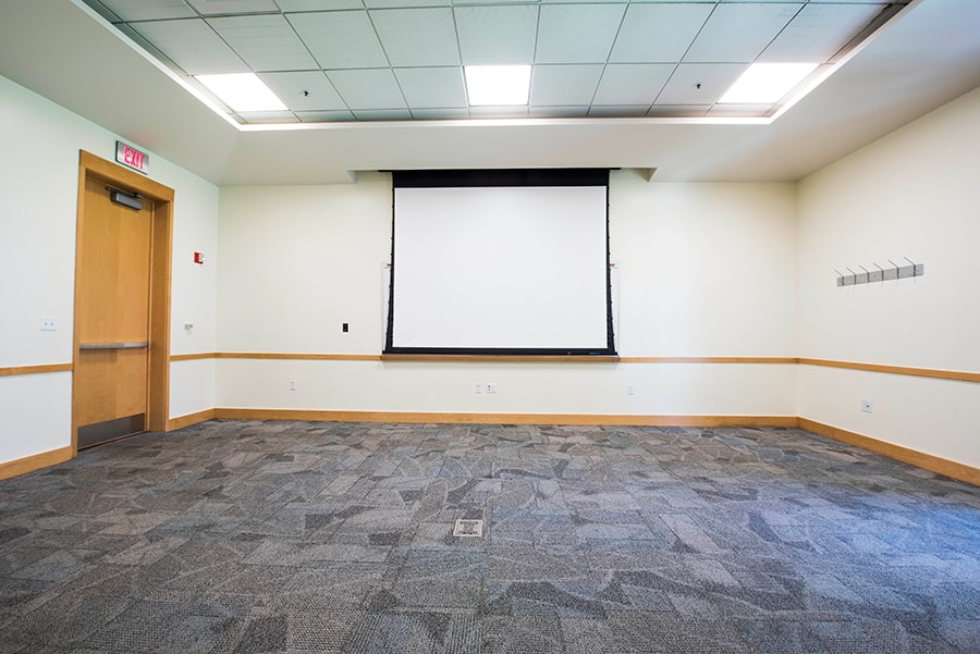 Photo of McKenna Room with view of projection screen