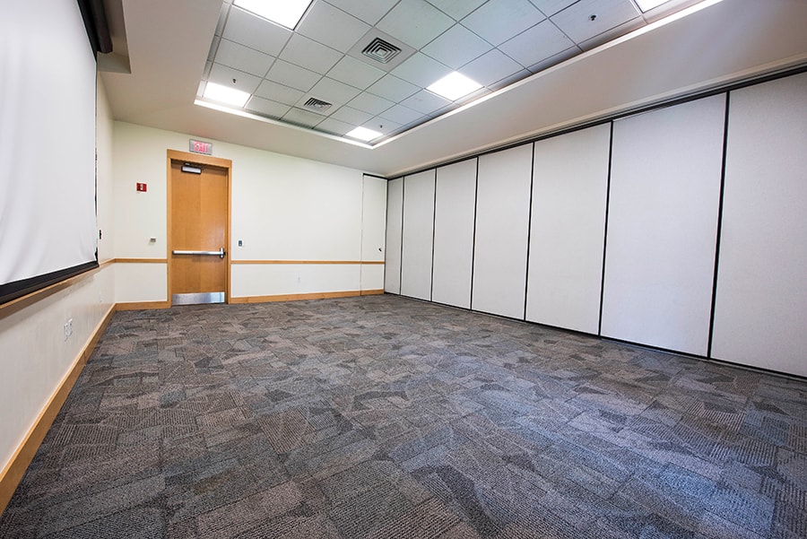 Photo of Wright Room with a view of entrance/exit doors