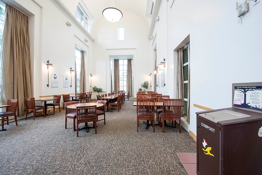 Photo of Schatz Dining Room with view of compost bin