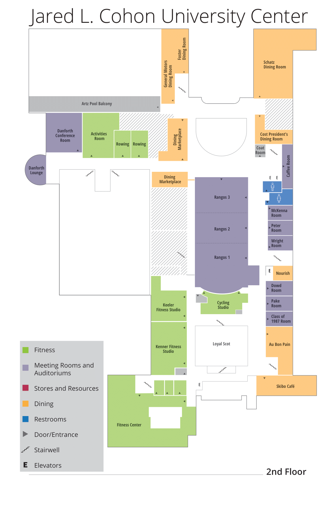 Illustration of the Cohon University Center's Second Floor