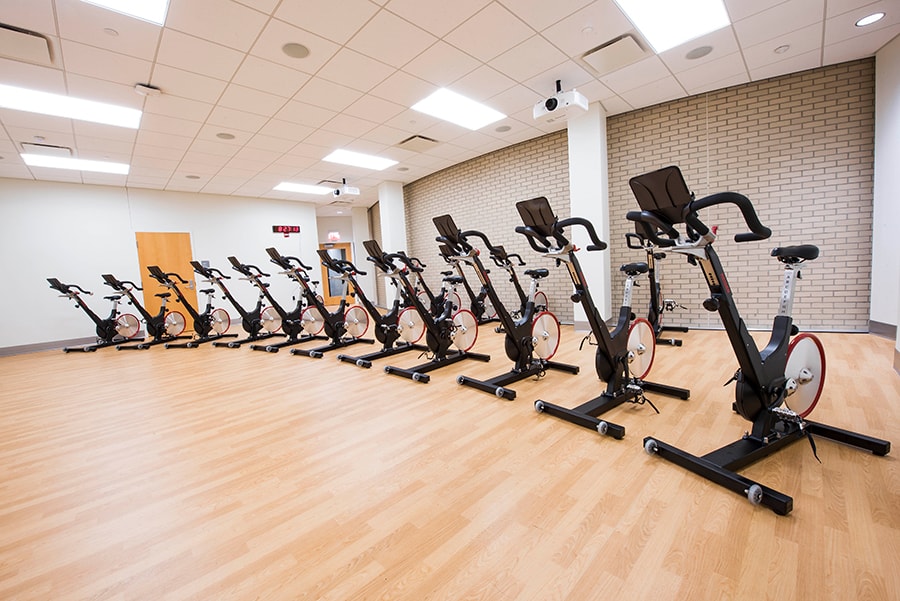 Photo of the Cycling Studio featuring Keiser M3 Indoor Cycle bikes