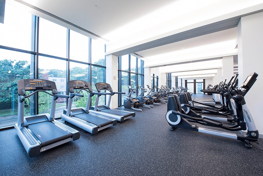 Photo of Fitness Center on second floor with cardio machines