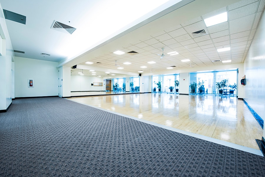 Photo of Activities Room on the second floor with view from carpeted area