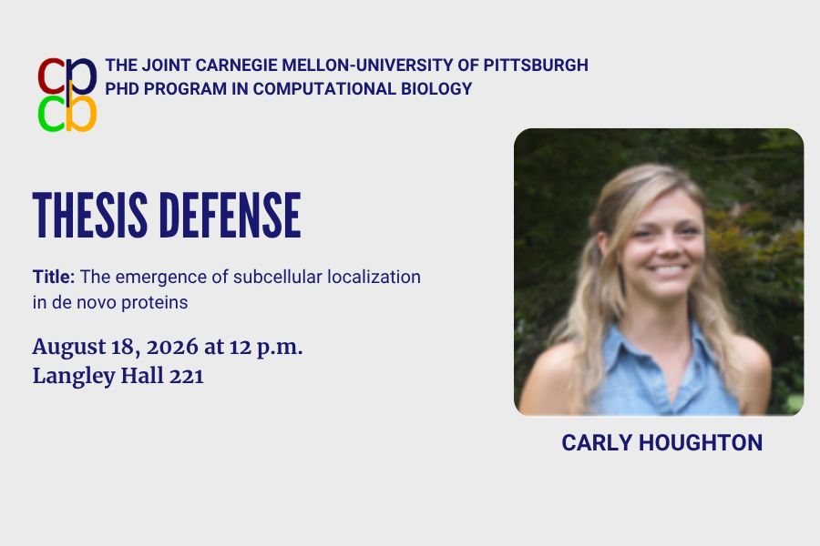 Thesis defense for CPCB student Carly Houghton on August 18, 2026.