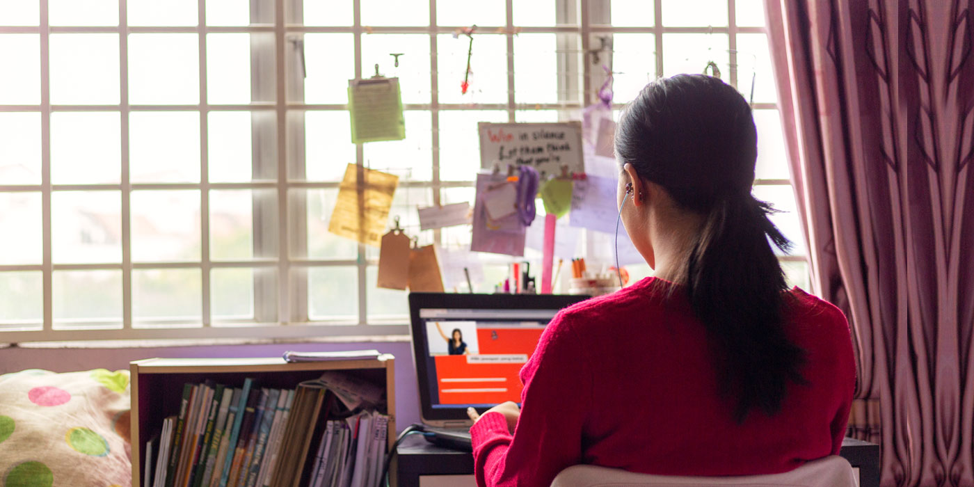 Image of student as a successful online learner.