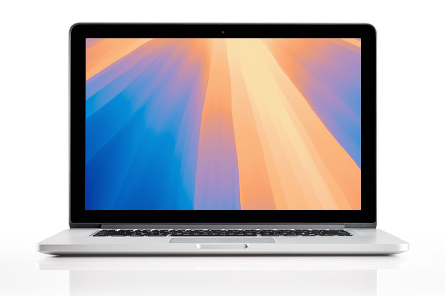 macOS Sequoia logo on a laptop screen