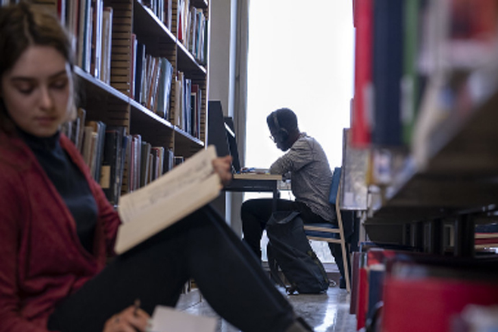 image of students in library