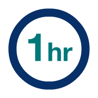 icon indicating about a 1 hour time commitment