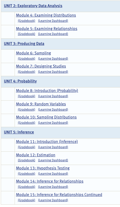 Screenshot of Statistical Reasoning course