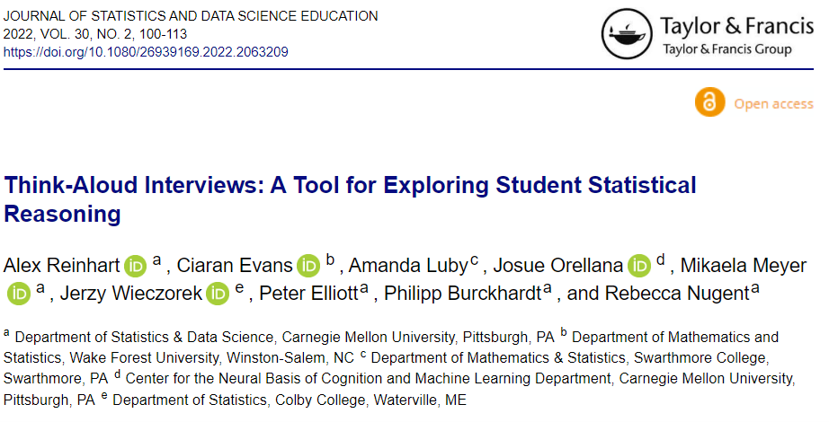 Screenshot of article from Journal of Statistics and Data Science Education