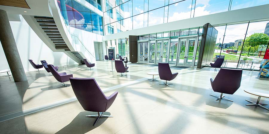 Social distanced campus space at CMU