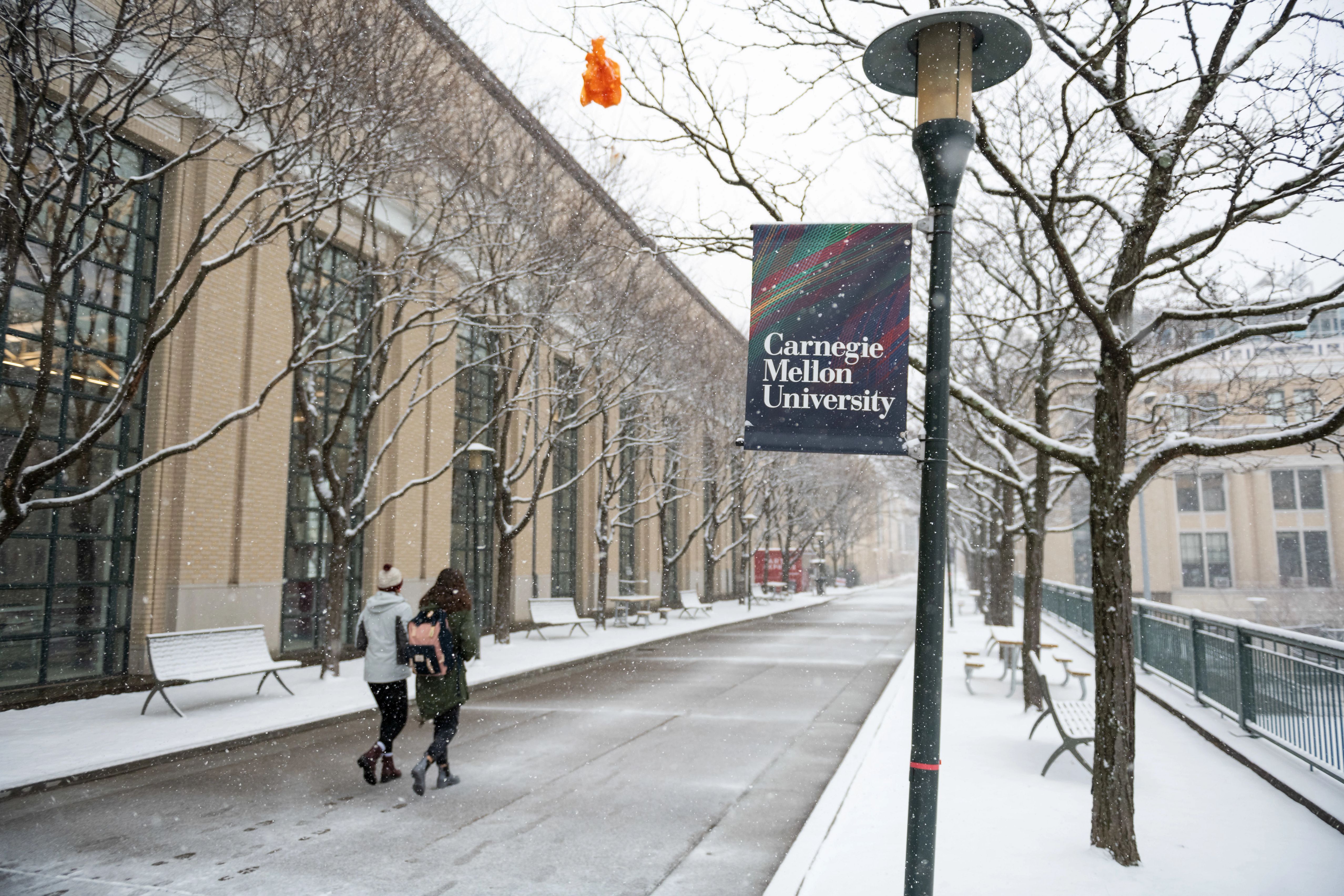 CMU campus with snow