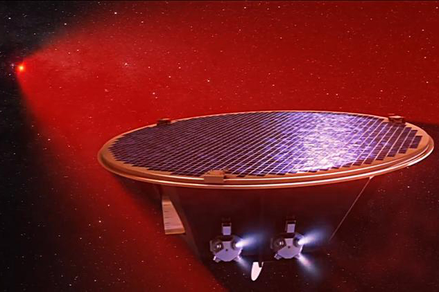  LISA will observe a passing gravitational wave directly by measuring the tiny changes in distance between freely falling proof masses inside spacecraft with its high precision measurement system. Credit: AEI/MM/exozet