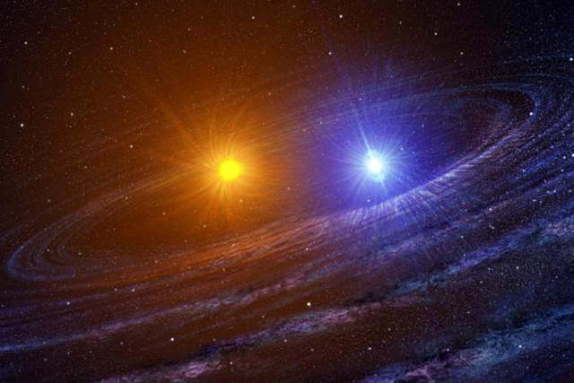 Binary stars orbiting each other