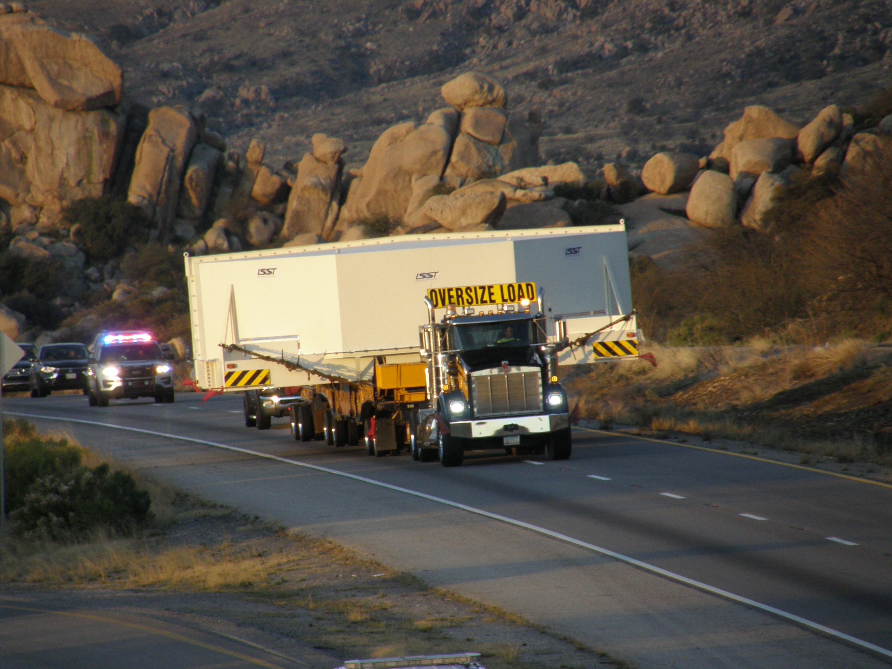 LSST M1M3 Travels to Houston in transport vehicle