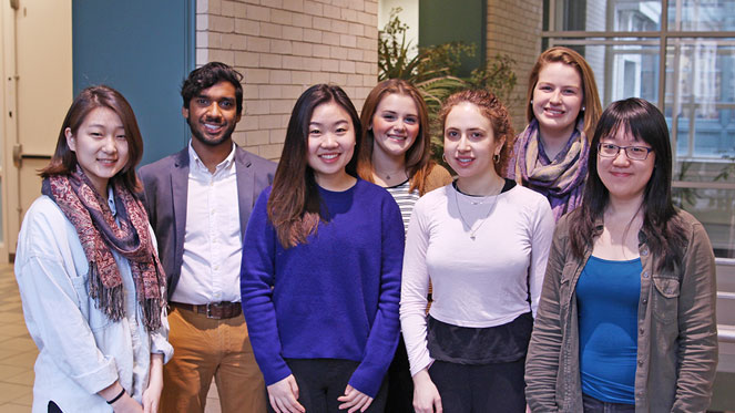 Several of the newly selected fellows pose for a photo.