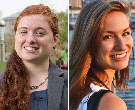 From L-R, Laura Berry, a senior double majoring in Creative Writing and Japanese Studies, and Lauren Mobertz, a professional writing alumna, received Fulbright Awards