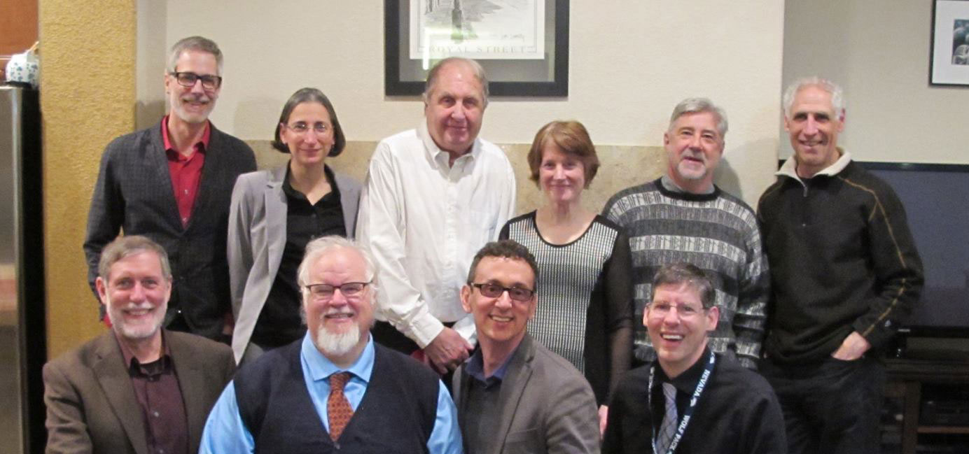 james wynn, bottom row, far right, stands with the panel of distinguished rhetoric of science scholars.