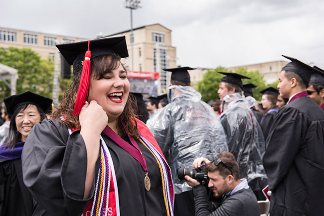 creative writing major sophie zucker was teh student speaker at CMU's 119th commencement