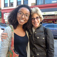 English major Laurnie Wilson and English Professor Jane Bernstein