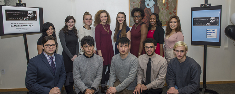 Kevin Lee, front row and center, won first place with his poem in last year's Martin Luther King, Jr. Writing Awards.