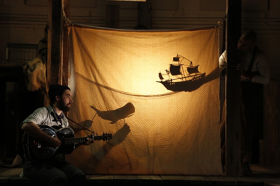 Ben Ferguson in the Pig Pen Theatre's "The Old Man and the Old Moon"