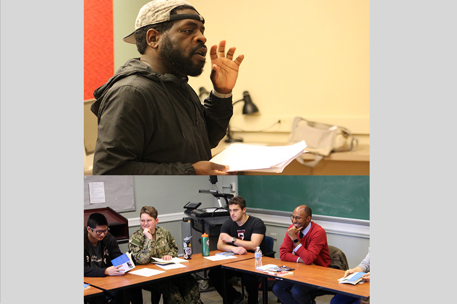 From top: Hanif Abdurraqib and Cameron Barnett during their October visits.