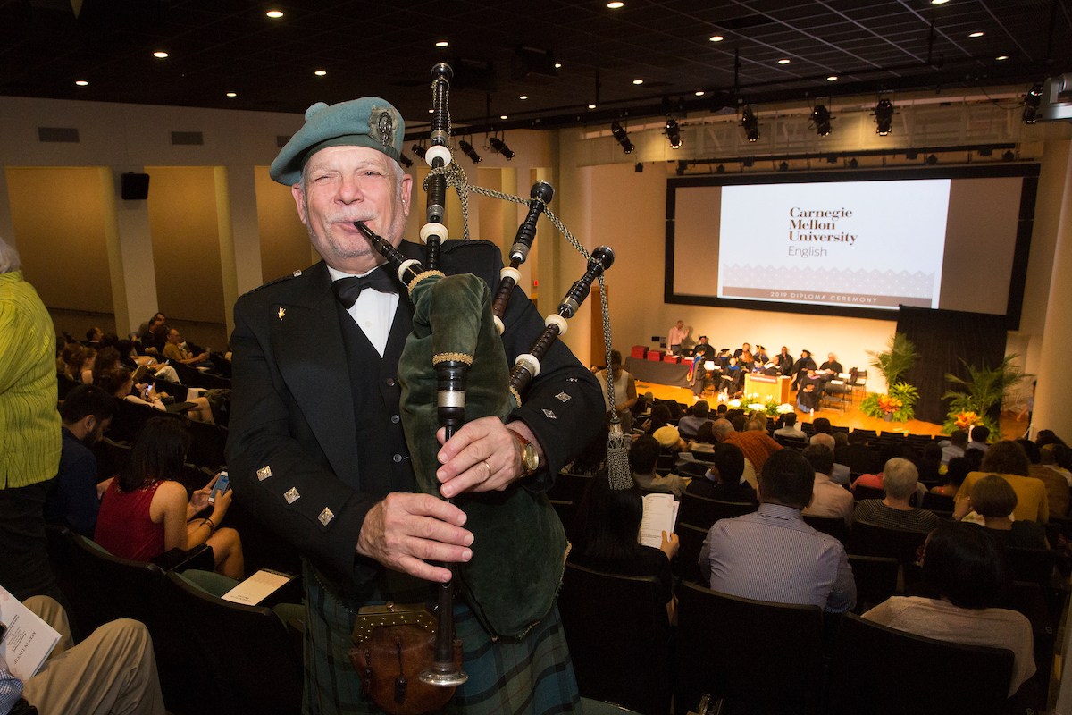 Bagpiper George Balderose.