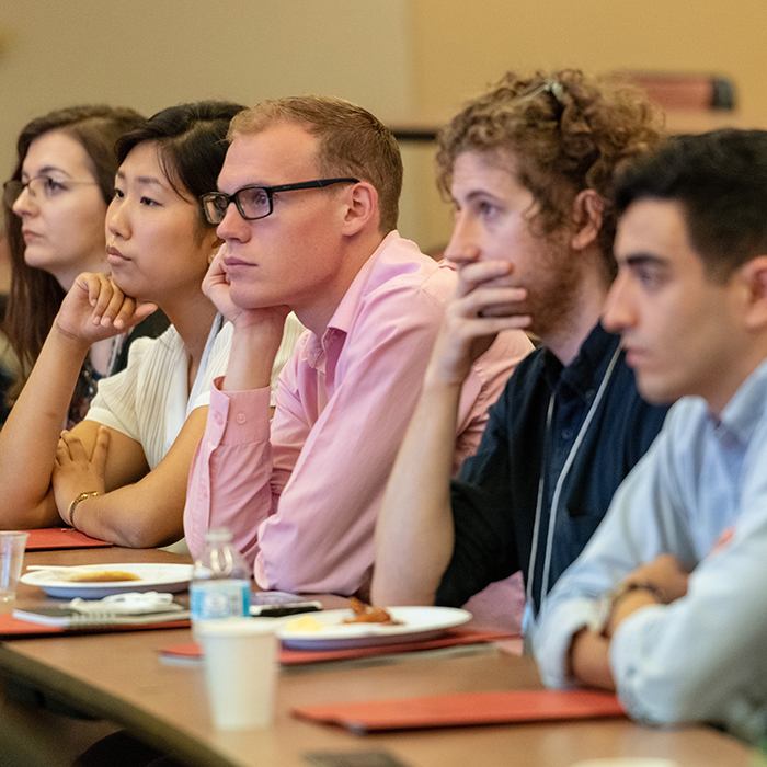 Lineup of Masters students.