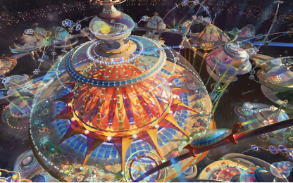 Human made image of a futuristic city